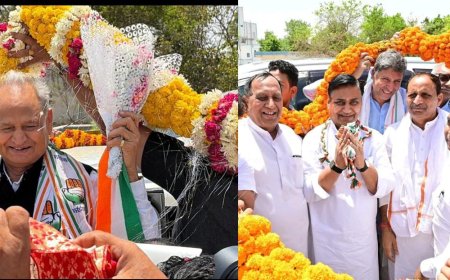 पूर्व सीएम गहलोत एव पीसीसी अध्यक्ष डोटासरा का स्वागत; जयपुर नेशनल हाइवे पर कांग्रेस कार्यकर्ताओं का उमडा सैलाब