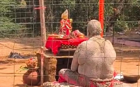 46 डिग्री की आग उगलती गर्मी और चारों ओर धूनी: रसगन गांव में संत बालकादेवाचार्य की कठिन तपस्या देख नतमस्तक हुए श्रद्धालु
