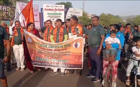 ‘अन्नदाता फिटनेस राइड’ में दौड़े पहिए, किसानों में स्वास्थ्य के प्रति जागरूकता का संदेश;  फिट इंडिया मूवमेंट के तहत अलवर में निकली साइकिल रैली