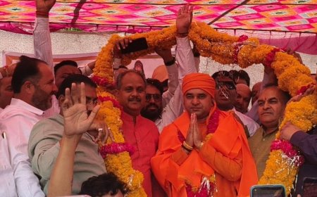 प्रतापगढ़ में बाबा बालक नाथ का भव्य स्वागत: राजस्व मंत्री हेमंत मीणा के नेतृत्व में उमड़ा भाजपा कार्यकर्ताओं का सैलाब