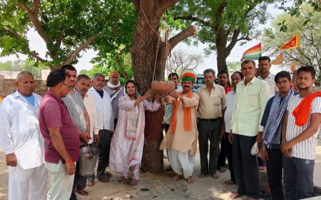 "पक्षी बचाओ-परिण्डे लगाओ" अभियान: भुसावर-वैर क्षेत्र में लगाए गए 61 परिण्डे; पूर्व सांसद रामस्वरूप कोली ने की शिरकत