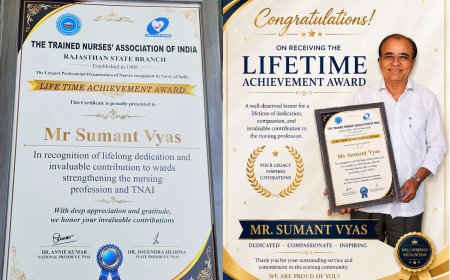 भीलवाड़ा के आरएनसी के पूर्व रजिस्टॉर सुमंत कुमार व्यास को मिला लाइफटाइम अचीवमेंट अवार्ड