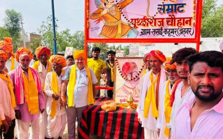 पृथ्वीराज चौहान जयंती पर तसई में उमड़ा जनसैलाब;  भव्य रैली व श्रद्धांजलि कार्यक्रम का हुआ आयोजन