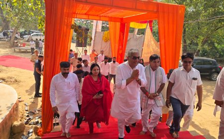 खैरथल-तिजारा क्षेत्र के दौरे पर पहुंचे केंद्रीय मंत्री भूपेंद्र यादव; संतों का लिया आशीर्वाद, ग्रामीणों की सुनीं समस्याएं