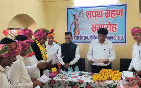 गोविंदगढ़ बार एसोसिएशन का शपथ ग्रहण: एडीजे गोपाल सैनी ने दिलाई निष्ठा की शपथ, अमृतलाल बने अध्यक्ष