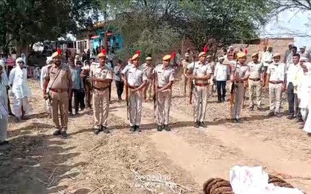 ड्यूटी के दौरान हार्ट अटैक से एएसआई मंगतूराम जाट का निधन;  राजकीय सम्मान के साथ पैतृक गांव हुल्याना में हुआ अंतिम संस्कार, पुलिस विभाग ने दी गार्ड ऑफ ऑनर