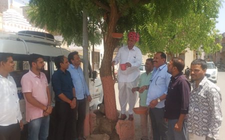 तखतगढ़ में उप तहसील कार्यालय संघ ने लगाएं परिंडे, जीव - जंतु संरक्षण के लिए चिरैया अभियान की पहल