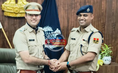 भीलवाड़ा के नए पुलिस कप्तान बने आईपीएस सागर राणा, निवर्तमान एसपी धर्मेंद्र यादव ने सौंपा चार्ज; मिला गार्ड ऑफ ओनर