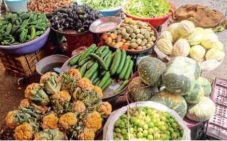 43 डिग्री तापमान और भीषण लू से खैरथल का सब्जी बाजार बेहाल, दोपहर तक नष्ट हो रहीं हरी सब्जियां