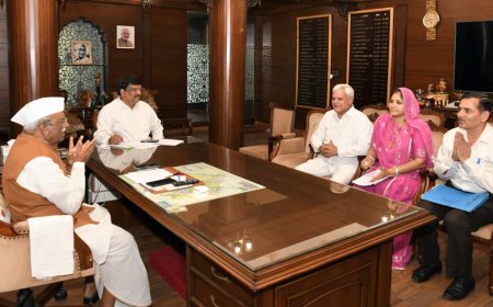 मकराना प्रधान सुमीता भींचर ने राज्यपाल हरिभाऊ बागड़े से की शिष्टाचार भेंट, क्षेत्र के विकास और आधारभूत सुविधाओं पर हुई चर्चा