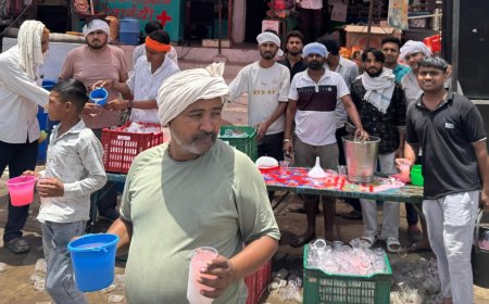 परमा एकादशी पर सोडावास के व्यापारियों की पुनीत पहल, राहगीरों के लिए लगाई मीठे व शीतल जल की प्याऊ