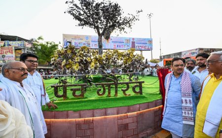 पंच गौरव थीम आधारित सर्किल का मुख्यमंत्री ने किया लोकार्पण; भरतपुर की पहचान, संस्कृति, खेल, पर्यटन और कृषि वैभव को मिला नया आयाम