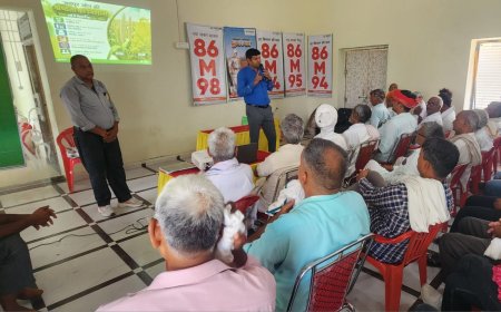 हलैना में किसान सम्मेलन आयोजित: खरीफ सीजन के लिए उन्नत बाजरा बुवाई और रोग नियंत्रण का दिया गया प्रशिक्षण