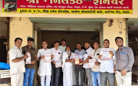 108 कुंडीय श्री राम महायज्ञ: पोस्टर विमोचन के साथ गुजरात में मारवाड़ियों को दिया जा रहा न्योता, भरूच में महंत सीताराम दास महाराज का भव्य स्वागत