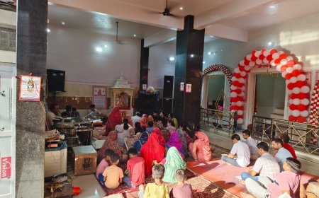 खाटू श्याम मंदिर में हुआ सुंदर कांड का पाठ एवं संकीर्तन का आयोजन