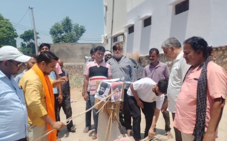 भुसावर में भाजपा कार्यकर्ताओं ने सांसद हनुमान बेनीवाल का पुतला फूंका; मुख्यमंत्री के खिलाफ अभद्र टिप्पणी पर जताया कड़ा रोष