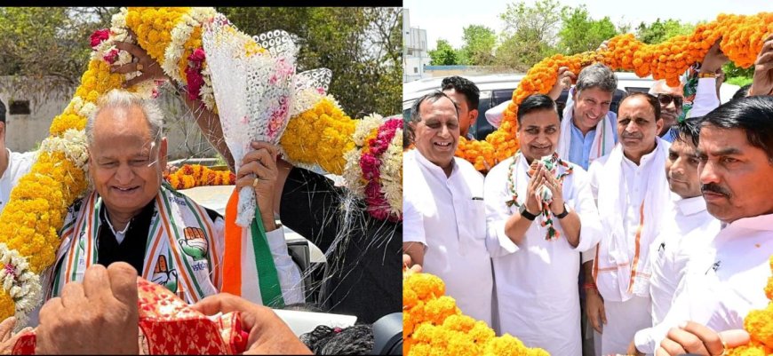 पूर्व सीएम गहलोत एव पीसीसी अध्यक्ष डोटासरा का स्वागत; जयपुर नेशनल हाइवे पर कांग्रेस कार्यकर्ताओं का उमडा सैलाब