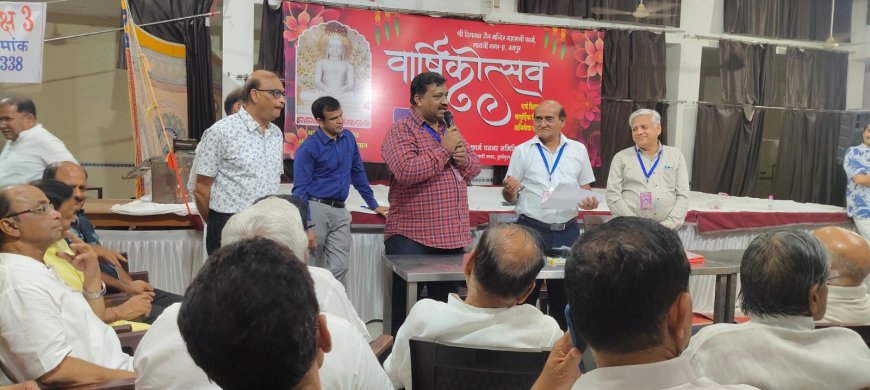 गायत्री नगर जैन समाज के अध्यक्ष पद पर अरुण शाह हुए निर्विरोध निर्वाचित