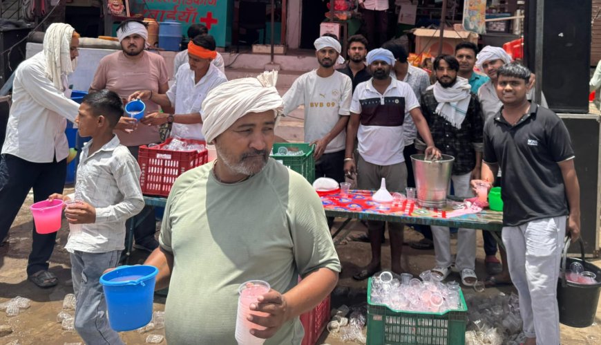 परमा एकादशी पर सोडावास के व्यापारियों की पुनीत पहल, राहगीरों के लिए लगाई मीठे व शीतल जल की प्याऊ