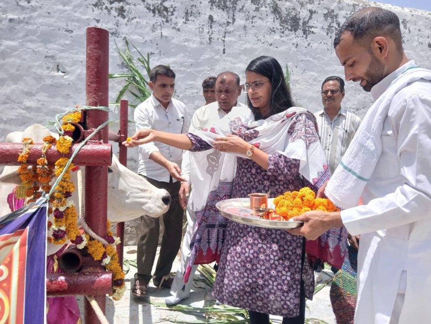 जल संरक्षण और गौसेवा का संगम; वंदे गंगा अभियान के तहत गौशाला में हुआ जल कुंड पूजन