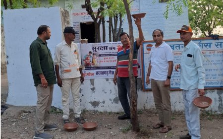 भीषण गर्मी में बेजुबान पक्षियों के लिए मसीहा बनी गैस एजेंसी: उप तहसीलदार की मौजूदगी में लगाए परिंडे, नियमित दाना-पानी का लिया संकल्प