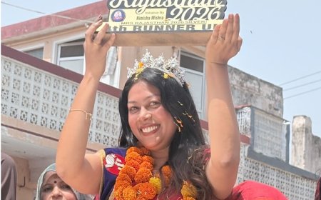 उदयपुरवाटी की बेटी मीनाक्षी विश्वास ने बढ़ाया मान: 'मिसेज राजस्थान 2026' की रनर-अप बनने पर कस्बे में डीजे की धुन और आतिशबाजी के साथ हुआ ऐतिहासिक स्वागत