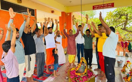 भारतीय जनता युवा मोर्चा ने किया रुद्राभिषेक, प्रधानमंत्री मोदी के दीर्घायु एवं उत्तम स्वास्थ्य की कामना