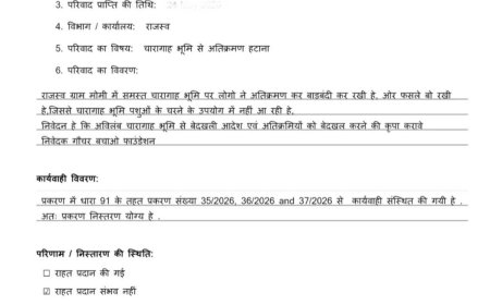 गौचर बचाओ फाउंडेशन के प्रयासों से चारागाह भूमि अतिक्रमण प्रकरण में बड़ी प्रशासनिक कार्रवाई