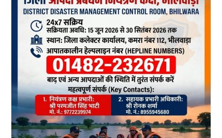 भीलवाड़ा प्रशासन अलर्ट: मानसून की चुनौतियों से निपटने के लिए 15 जून से शुरू होगा 24 घंटे का आपदा कंट्रोल रूम