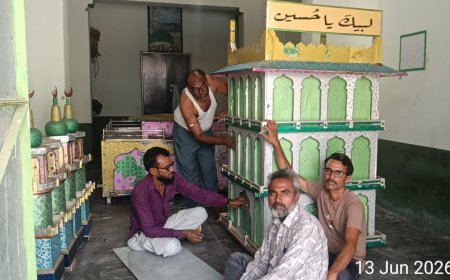 मोहर्रम की तैयारियों में जुटी मुस्लिम कमेटी, आकर्षक ताज़ियों को दिया जा रहा अंतिम रूप