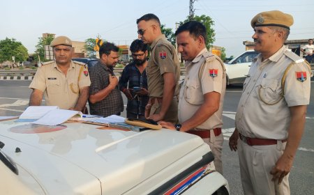 जयपुर-आगरा नेशनल हाईवे पर सघन वाहन चेकिंग: नियम तोड़ने वालों के कटे चालान, पालना करने वालों का हुआ सम्मान