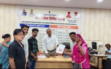 तखतगढ़ पालिका शिविर में बरसी राहत: 15 मिनट में मिला मैरिज सर्टिफिकेट; भवन में पट्टे, नामांतरण और प्रमाण पत्र पाकर खिले आमजन के चेहरे