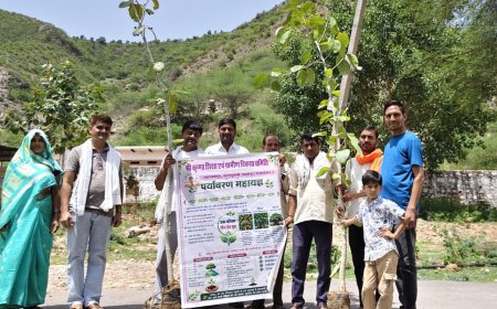 महाराणा प्रताप जयंती पर 11 फीट का बरगद लगाकर दिया पर्यावरण संरक्षण का संदेश