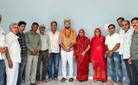 डॉ. कर्ण जांगिड़ को फिजिशियन की उपाधि मिलने पर किया स्वागत