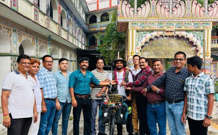 भारत भ्रमण पर निकले साइकिल यात्री का भीलवाड़ा साईकल क्लब ने किया स्वागत