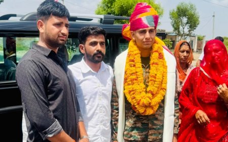 अग्निवीर सुनील जाट का बराणा में स्वागत: ट्रेनिंग पूरी कर पहली बार पैतृक गांव लौटने ग्रामीणों ने किया अभिनंदन