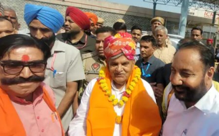दिल्ली-मुंबई एक्सप्रेसवे पर पंजाब के राज्यपाल गुलाब चंद कटारिया का भव्य स्वागत, विधायक सुखवंत सिंह ने पहनाया साफा