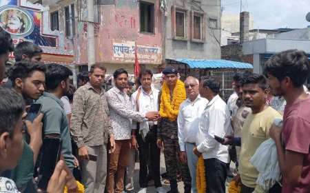 ट्रेनिंग पूरी कर पहली बार पैतृक गांव लौटे अग्निवीर सूरज कुमावत का गुरला और राजपुरा में ढोल-नगाड़ों ऐतिहासिक स्वागत