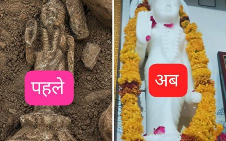 गौशाला के लिए खुदाई के दौरान निकली प्राचीन देवी प्रतिमा, क्षेत्र में खुशी का माहौल