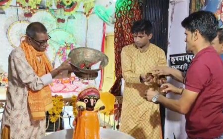 वैदिक मंत्रोच्चार के साथ 108 कलशों व पंचामृत से हुआ भगवान जगन्नाथ का अभिषेक