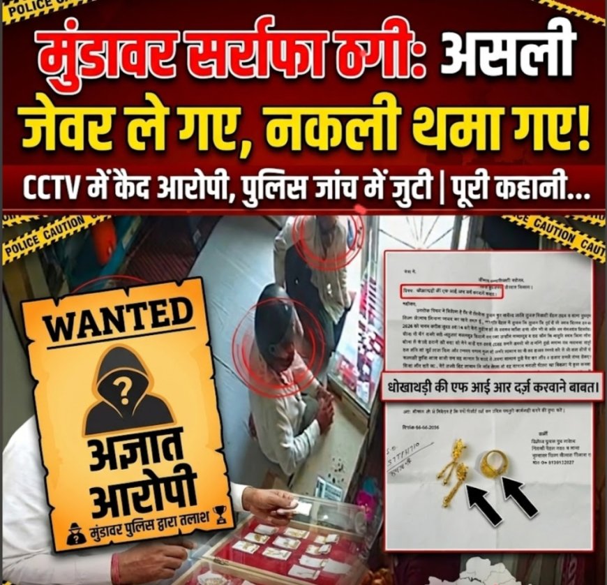 मुंडावर में सर्राफा व्यापारी से ठगी नकली सोने के आभूषण देखें असली जेवर ले गए ठग