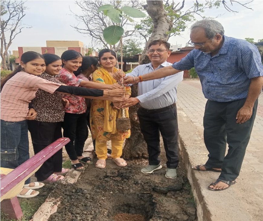 विश्व पर्यावरण दिवस पर बाल विकास परियोजना कुम्हेर कार्यालय परिसर में किया गया वट वृक्षारोपण