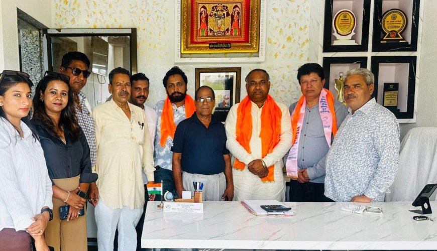 भीलवाड़ा आगमन पर हरियाणा के प्रमुख समाजसेवी पालाराम सैनी का माली महासभा द्वारा भव्य स्वागत