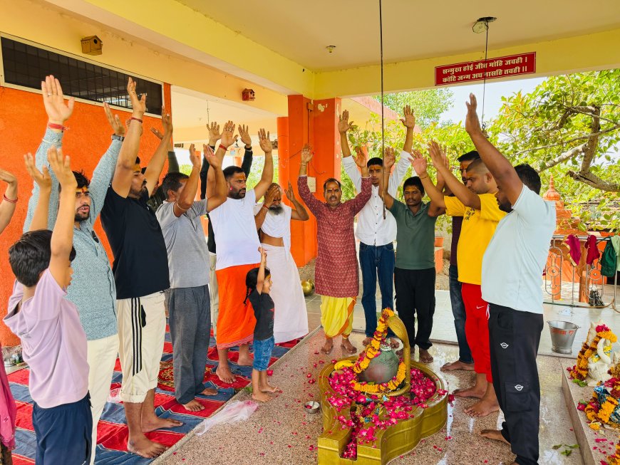 भारतीय जनता युवा मोर्चा ने किया रुद्राभिषेक, प्रधानमंत्री मोदी के दीर्घायु एवं उत्तम स्वास्थ्य की कामना