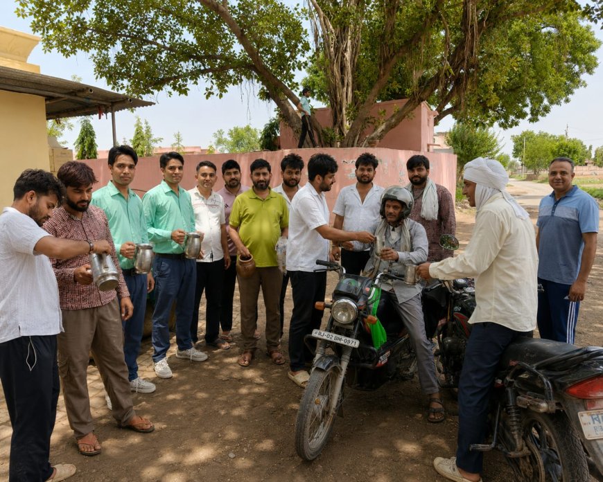 भीषण गर्मी में युवाओं ने पिलाया शरबत और ठंडा पानी, दिया सामाजिक एकता का संदेश