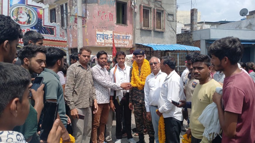 ट्रेनिंग पूरी कर पहली बार पैतृक गांव लौटे अग्निवीर सूरज कुमावत का गुरला और राजपुरा में ढोल-नगाड़ों ऐतिहासिक स्वागत