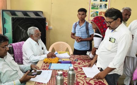 बलाना में ग्रामीण सेवा शिविर आयोजित: 15 आवासीय पट्टे बांटे, 218 ग्रामीणों का हुआ उपचार