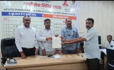 तखतगढ़: शहरी सेवा शिविर में उमड़ी भीड़, भरत सोनी को महज एक घंटे में मिला नया पट्टा