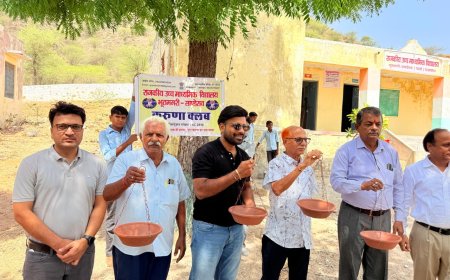 करुणा इंटरनेशनल के बैनर तले विद्यालय में लगाए परिंडे, किया वृक्षारोपण