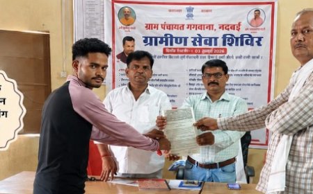 ग्राम पंचायत गगवाना में स्वामित्व योजना के तहत रामवीर सिंह को मिला पट्टा